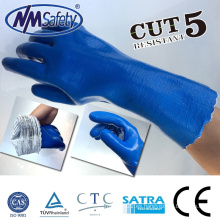 NMSAFETY guante de nitrilo a prueba de aceite / guantes de manga larga de nitrilo / guantes anticorte de nivel 5